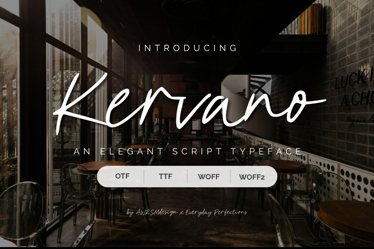 Kervano | A Modern Script Font, a Script Font by Everyday Perfection (Photo 1 of 5)