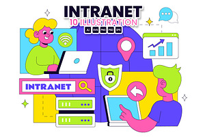 10 Intranet Technology Illustration, a Technology Illustration by denayunebgt