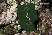 Green Floral Save The Date Template, an Invitation Template by Paraná Studio (Thumbnail 1 of 4)