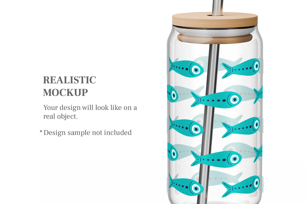 18.5oz Glass Can Mockup, a Cups & Container Mockup by MockupsBox (Photo 2 of 6)