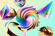 3D IRISCHROME abstract objects, an Object Graphic by CarmineType (Thumbnail 6 of 8)