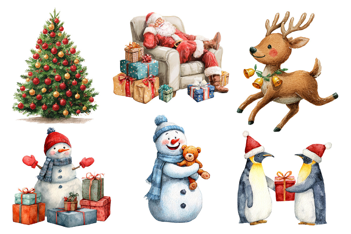 Funny Christmas Clipart, an Illustration by Designworld (Photo 3 of 5)
