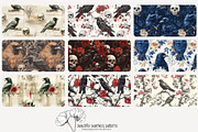 70 crows & skulls seamless pattern, a Pattern Graphic by Poppy Lane Studio (Thumbnail 9 of 10)