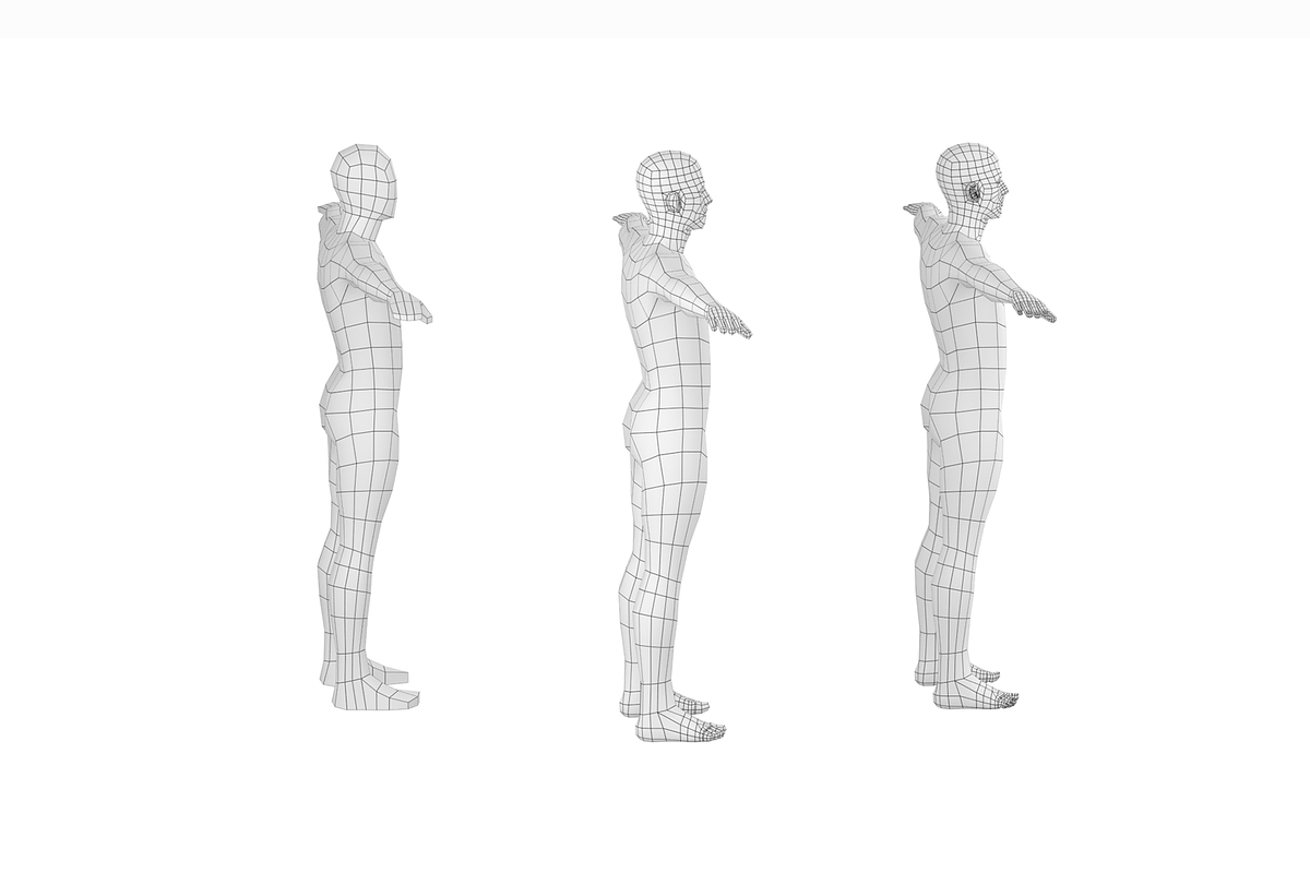 Male Low Poly Base Mesh in T-Pose, a Characters & Person 3D Model by VK Studio (Photo 4 of 11)