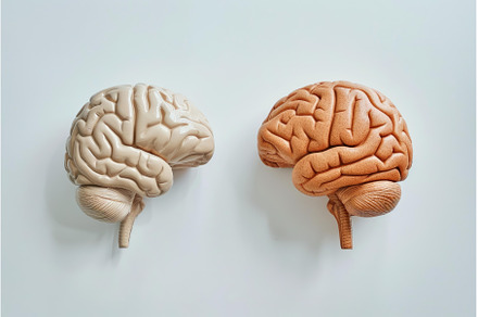 Two anatomical brain models showing, a School & Education Photo by Ylivdesign