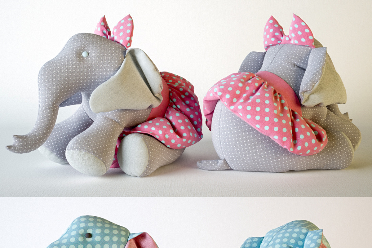 Elephant toys, an Animal 3D Model by anna-archi shop (Photo 1 of 2)