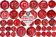 Red Wax Letter Stamp Clipart, an Illustration by Canvas Craft (Thumbnail 1 of 9)