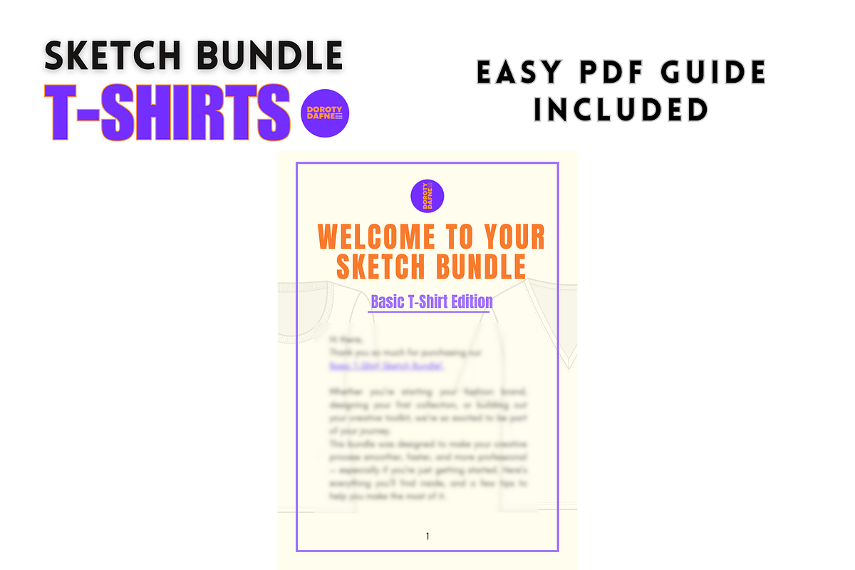 T-shirt Fashion Flats Sketch BUNDLE, a Shirt Mockup by Doroty Dafne Designs (Photo 6 of 6)