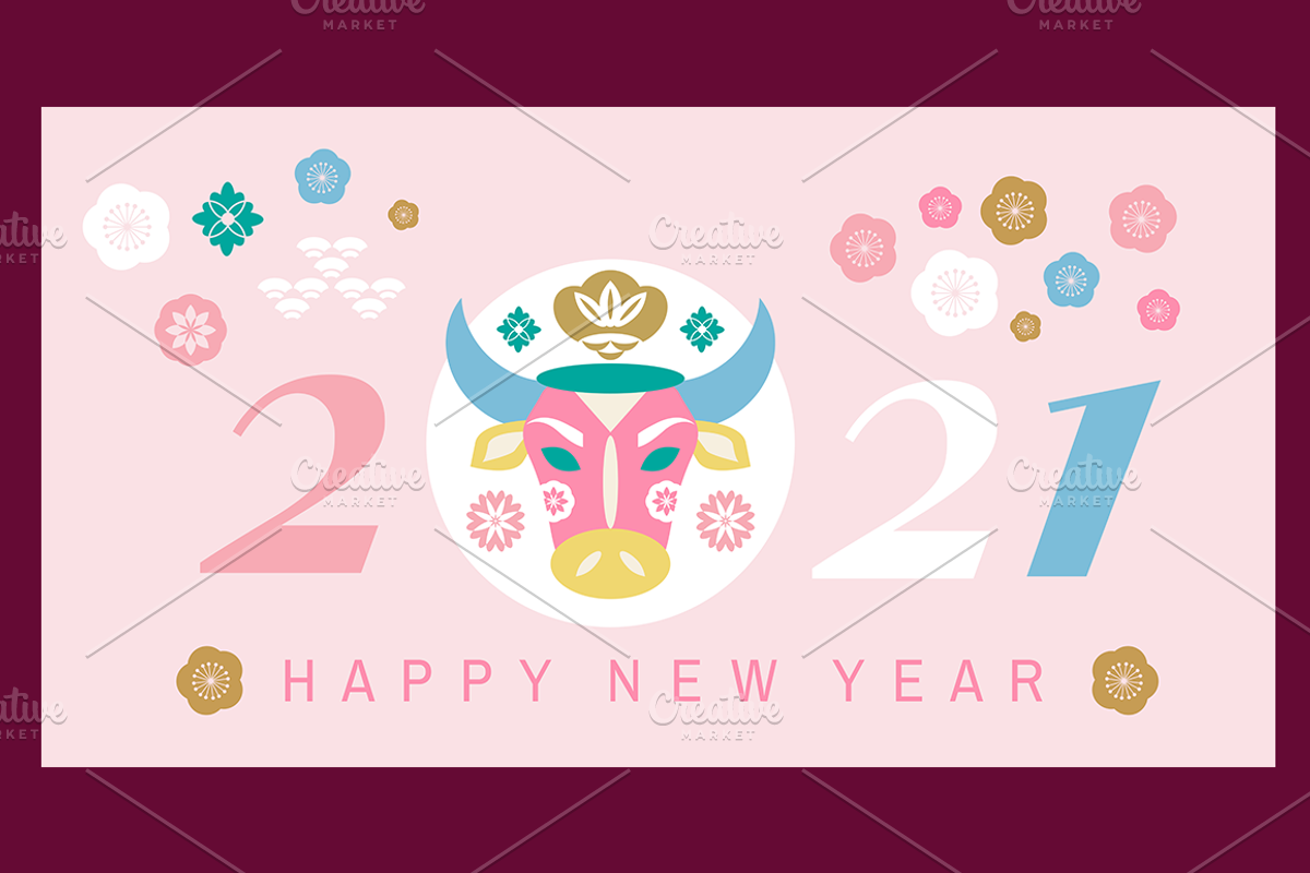 Chinese New Year 2021 set cards, a Card Template by TATIANA_GERICH (Photo 2 of 2)