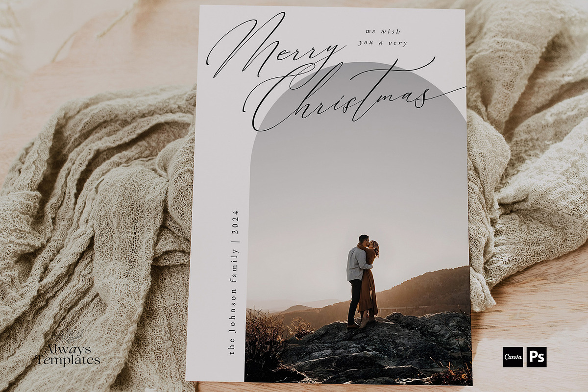 Christmas Card Template CC211, a Card Template by Always Templates (Photo 2 of 3)
