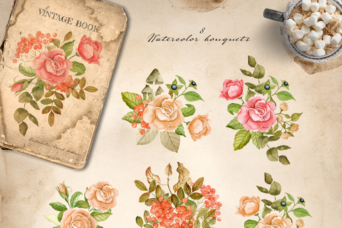 Dark vintage. Watercolor autumn set, an Object Graphic by JuliaBadeeva (Photo 7 of 12)