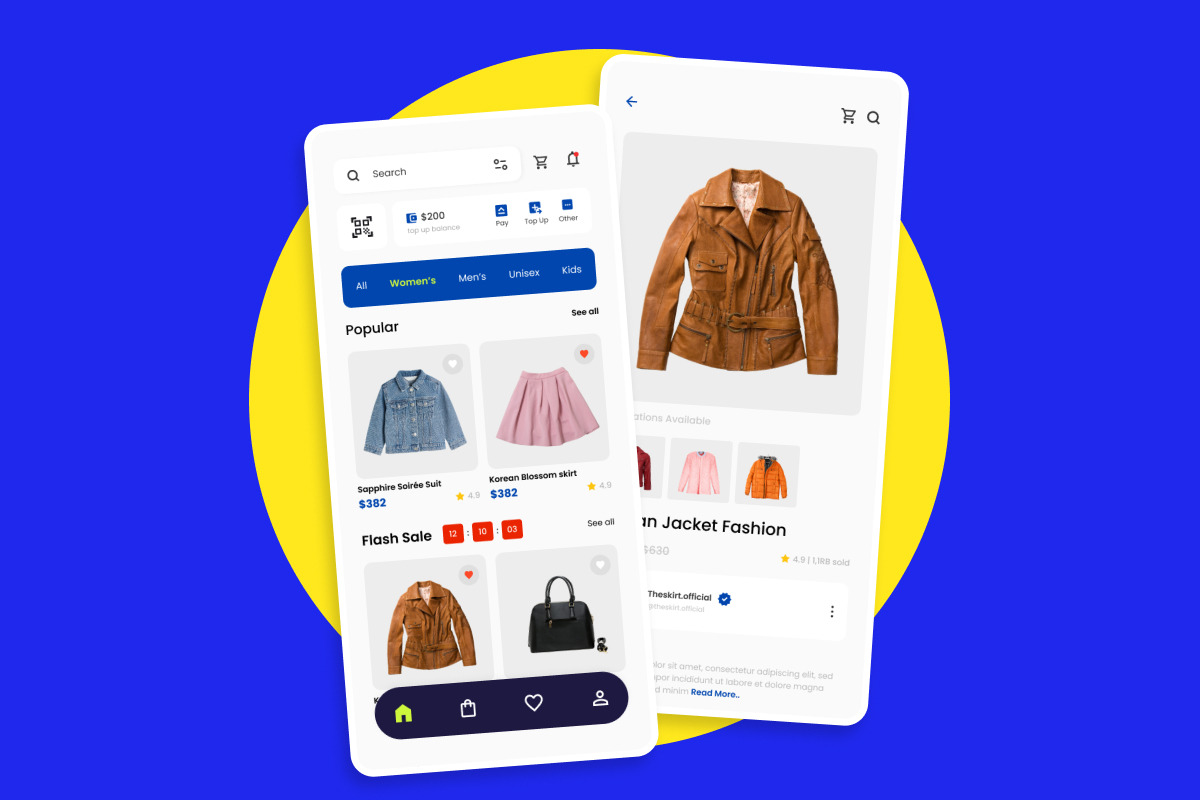 Lova - Sleek Fashion Mobile App, an App Template by trabaskriya (Photo 2 of 5)
