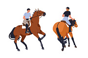 Disobedient horses with riders set, an Animal Illustration by Good Studio (Thumbnail 2 of 8)