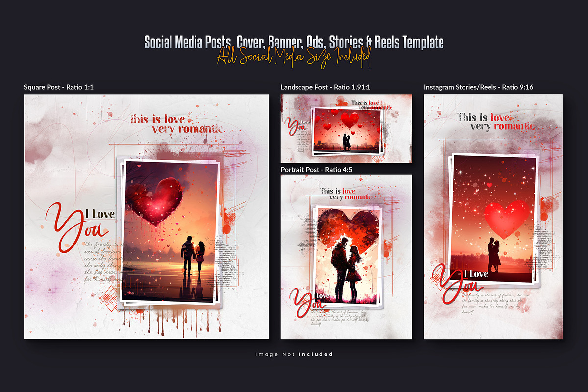 Valentine’s Day Love Post Card, a Social Media Template by Creative_View