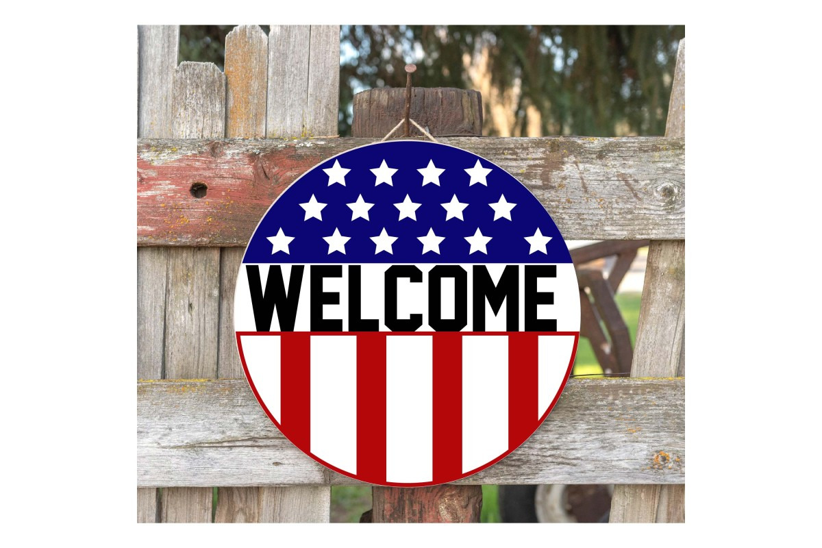 Patriotic Welcome Sign SVG Bundle, an Object Graphic by EllaMaiyaali (Photo 5 of 7)