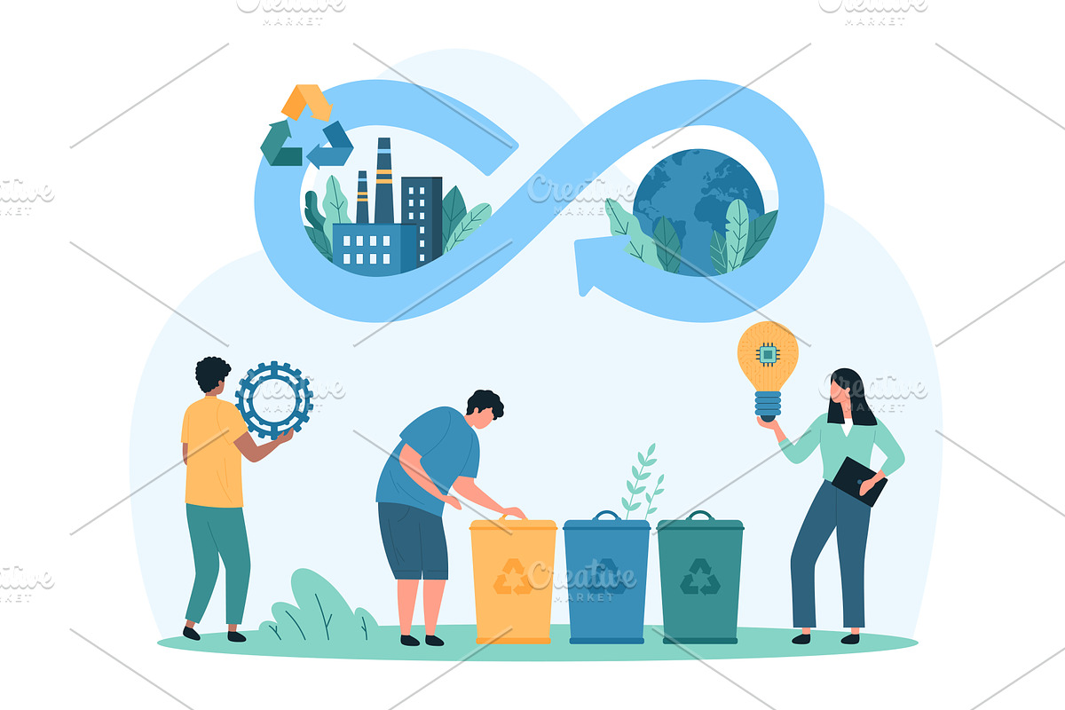 Circular economy innovation, a Person Illustration by Flashvector