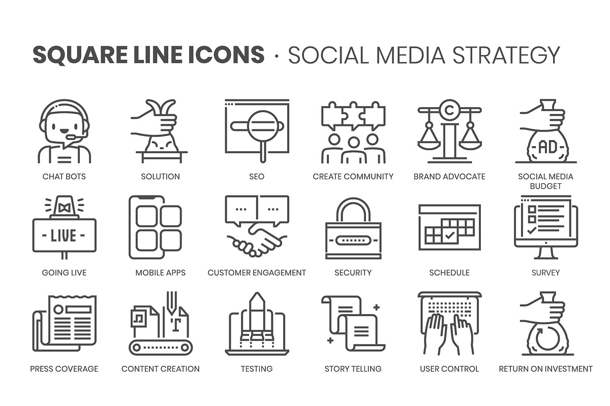 Square line icons, an Outline Icon by Howcolour (Photo 32 of 85)