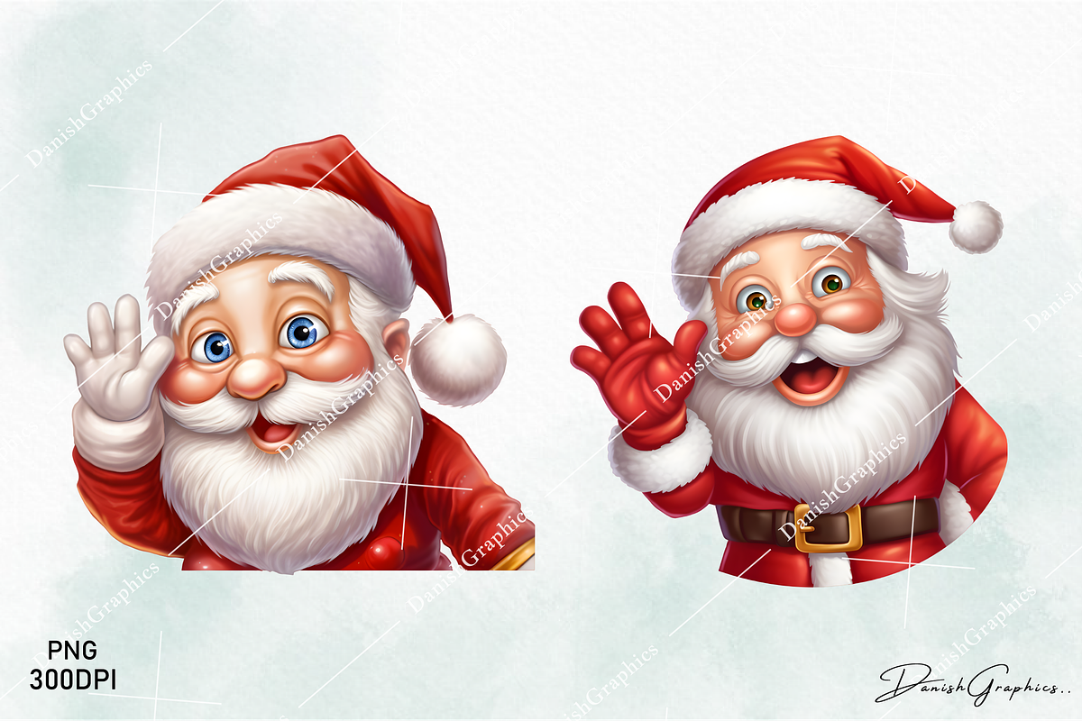 Santa Claus Peeking Christmas Bundle, a Decorative Illustration by danishgraphics (Photo 5 of 8)