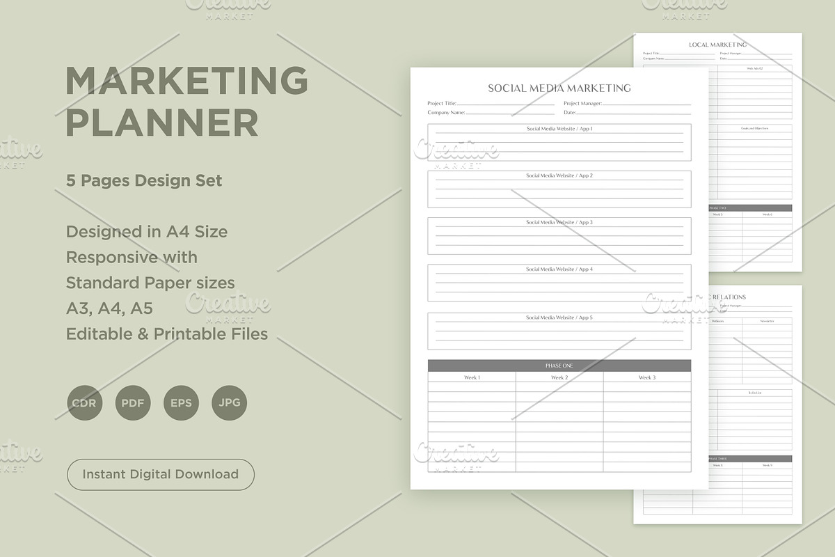 Marketing Planning Pages Set V-08, a Stationery Template by shahsoft (Photo 1 of 3)