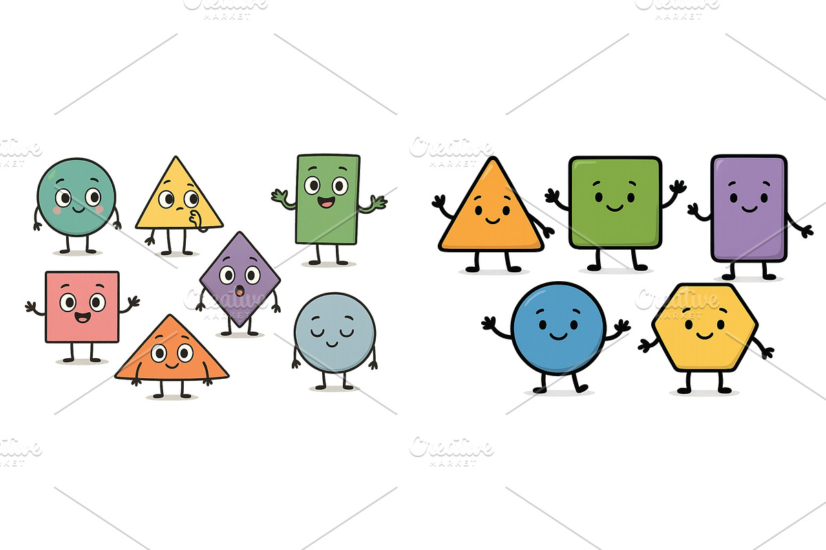 Colorful geometric shapes dancing, an Object Illustration by ZinetroN