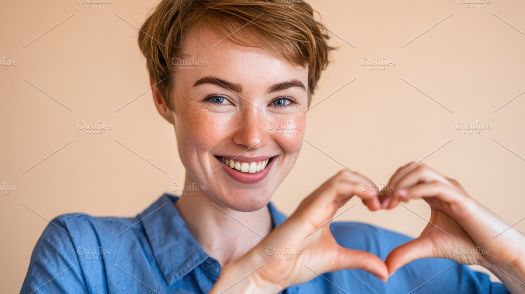 Woman forming heart with hands, a Photo by Beautiful things