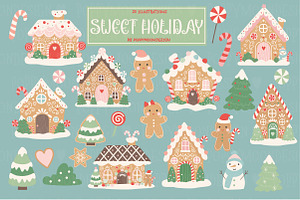 Sweet Holiday clipart set, an Illustration by Poppymoondesign