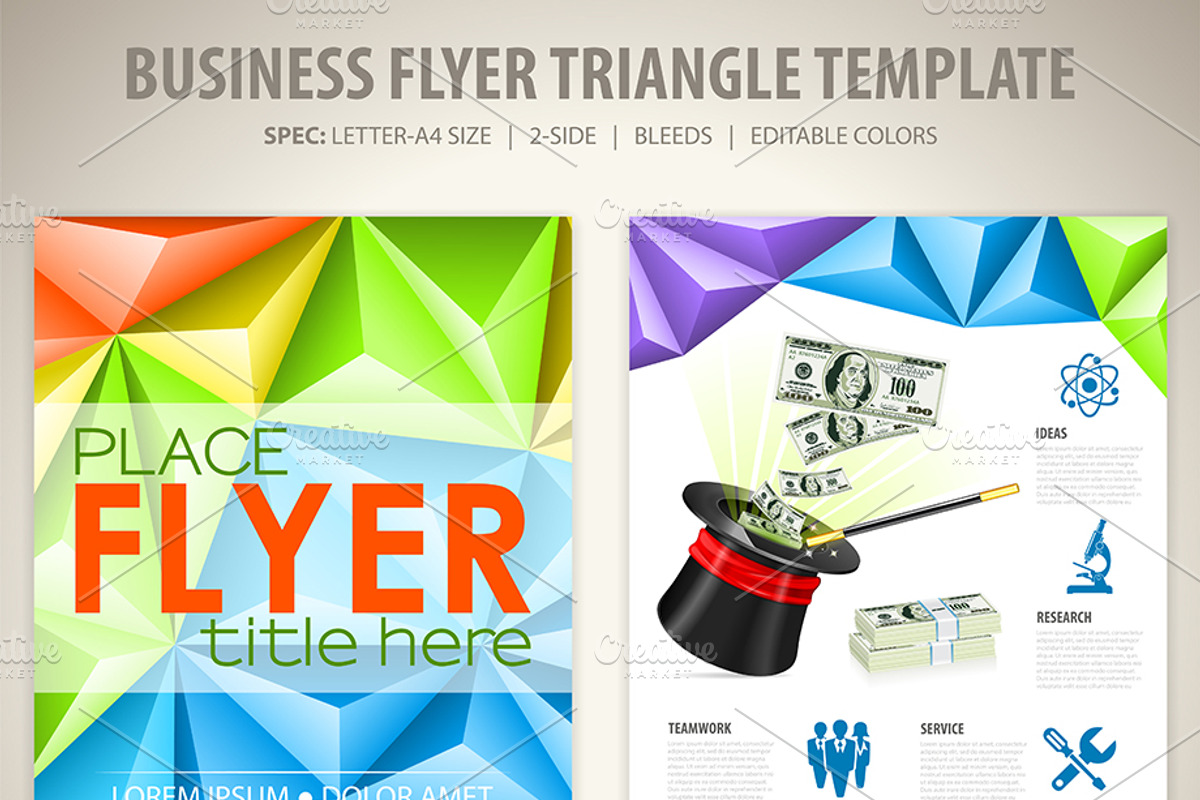 Flyers. Business Triangle Fliers, a Technology Illustration by TAlex (Photo 3 of 6)