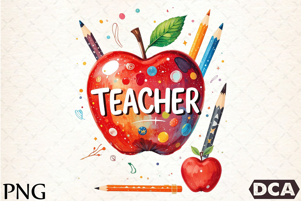 Best Teacher Teacher's Day Clipart, an Illustration by DreamCafeArt (Photo 1 of 7)