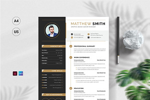 Modern Executive Resume Template, a Resume Template by Cleffon_Graphic_Studio