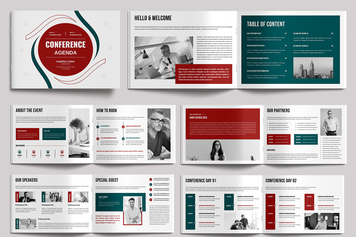 Conference Agenda Landscape, a Brochure Template by MightyDesign (Photo 2 of 6)