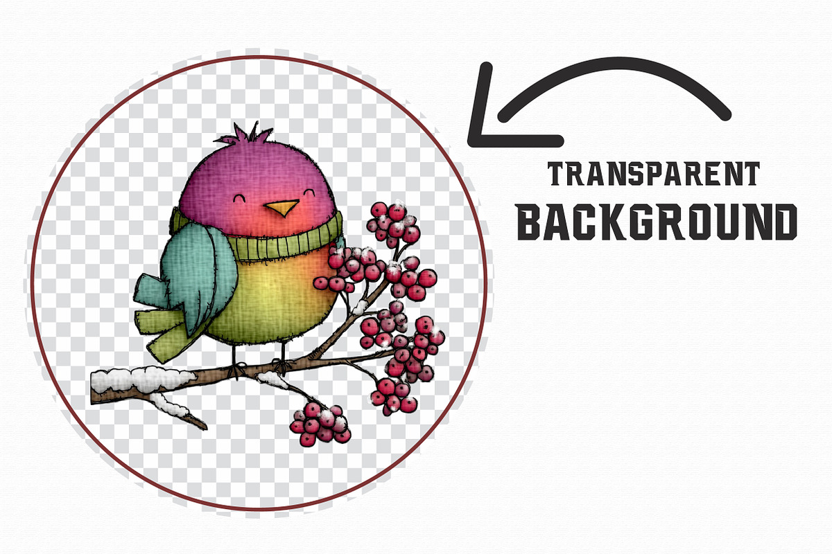 Whimsical Winter Bird Clipart, an Illustration by Libby Wishes (Photo 3 of 7)