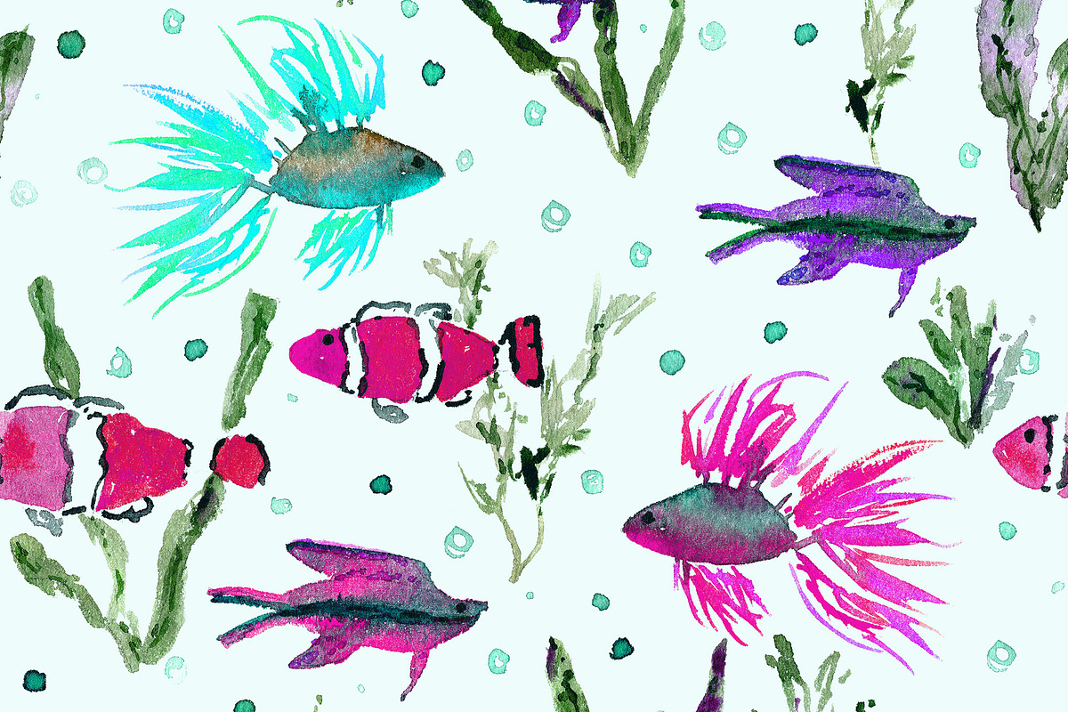 Maldives - fish pattern, a Pattern Graphic by Katerina Tova (Photo 7 of 7)