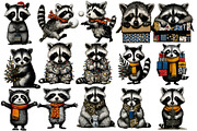Christmas Cute Raccoon Clipart, an Illustration by Designworld (Thumbnail 2 of 5)