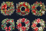 Watercolor Christmas Wreath Clipart, an Illustration by GiraffeCreative (Thumbnail 7 of 9)