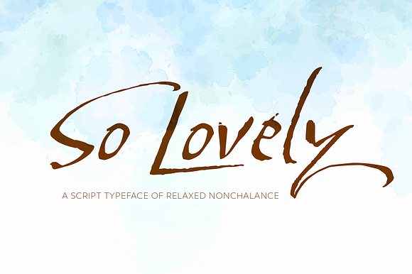 So Lovely Script Typeface preview 7