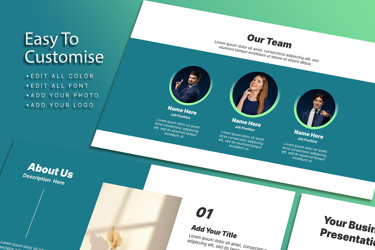 Minimal Green Powerpoint Template, a Presentation Template by SKY CREATION (Photo 3 of 6)