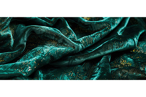 Emerald Green Shimmering Fabric with, a Background Photo by piter.goskov