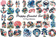 Preppy Coastal Clipart Set, an Object Illustration by DreamCafeArt (Thumbnail 1 of 6)