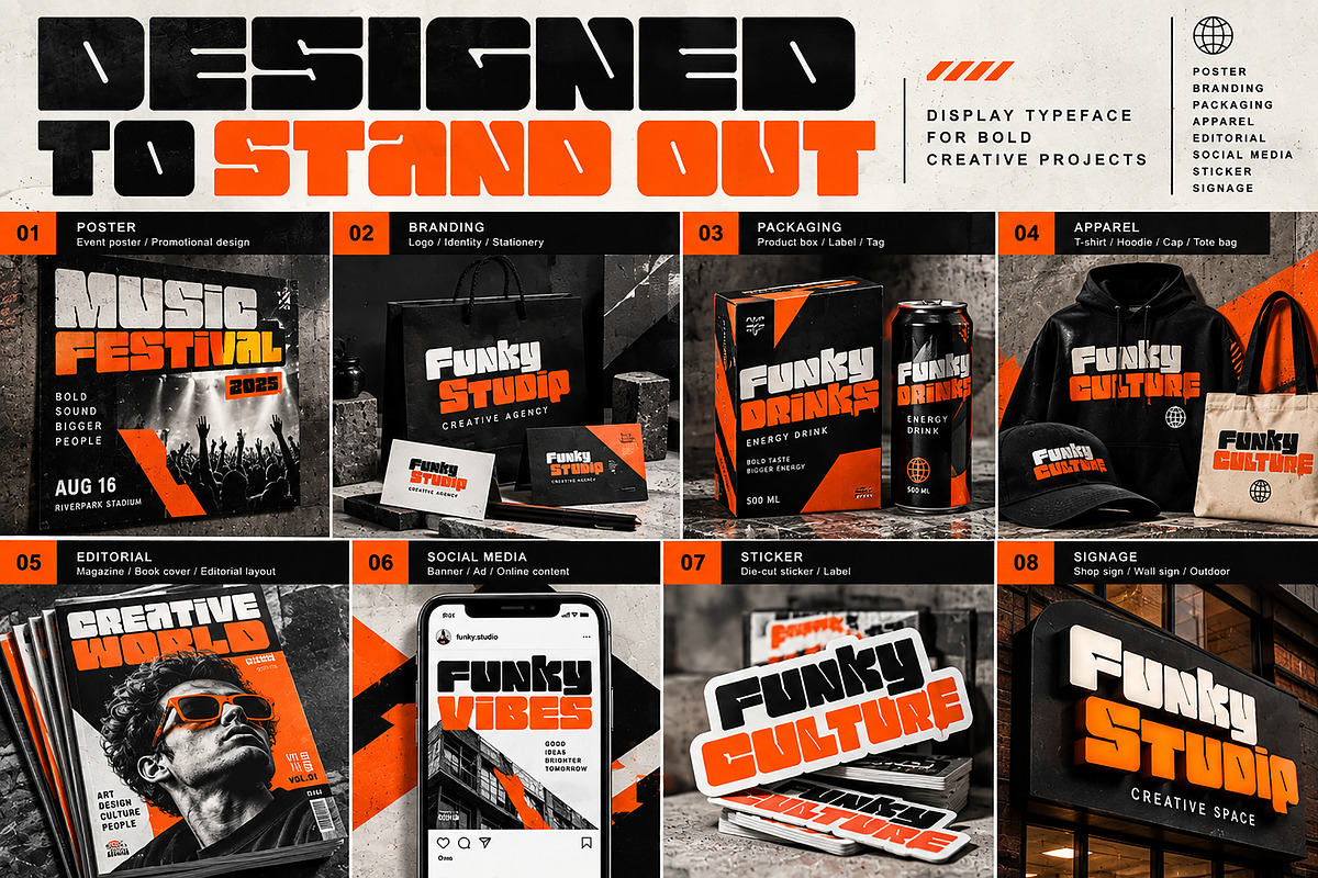 Funky Display, a Sans Serif Font by Wow Magic (Photo 2 of 5)