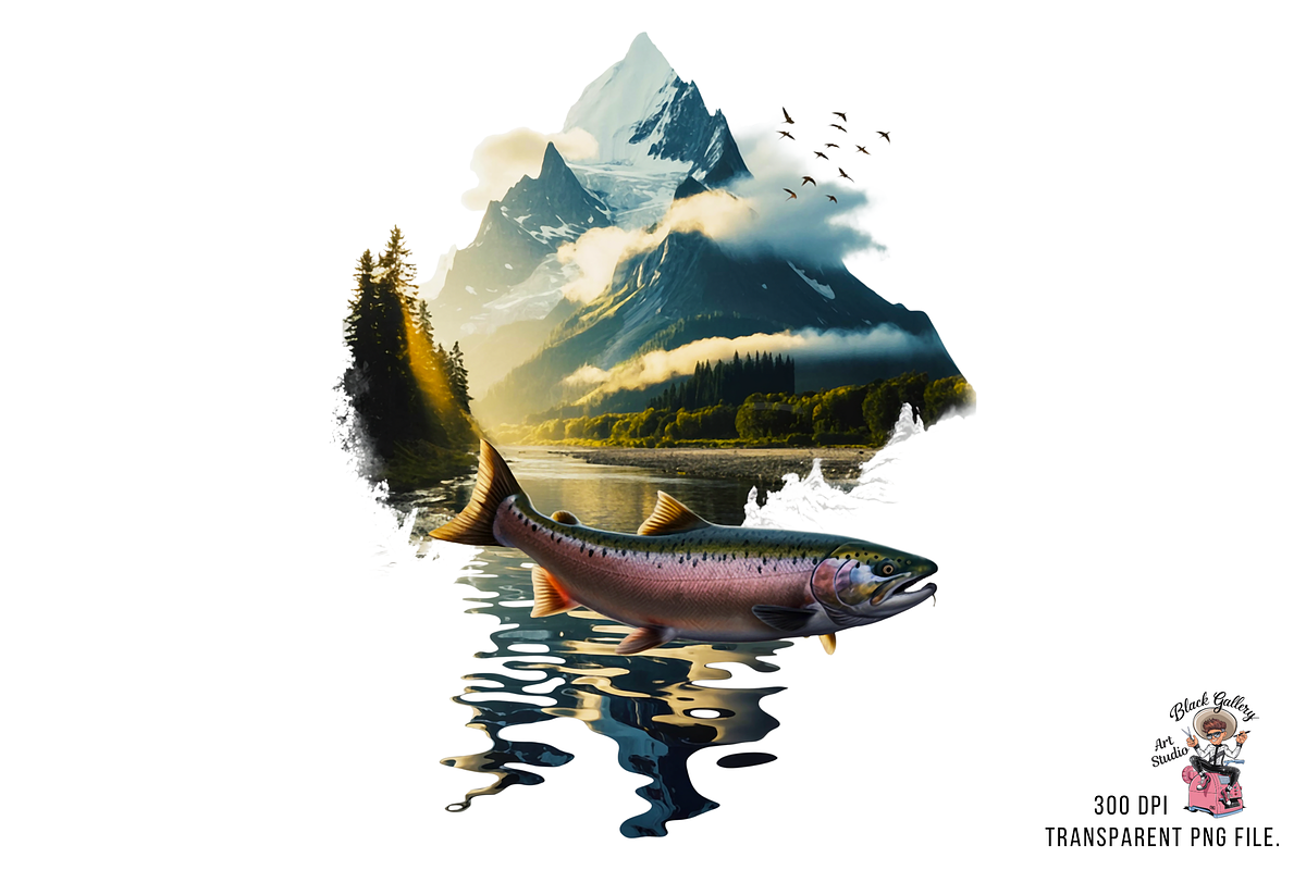 Salmon Forest PNG Bundle, a Graphic by Rina Akther (Photo 2 of 11)