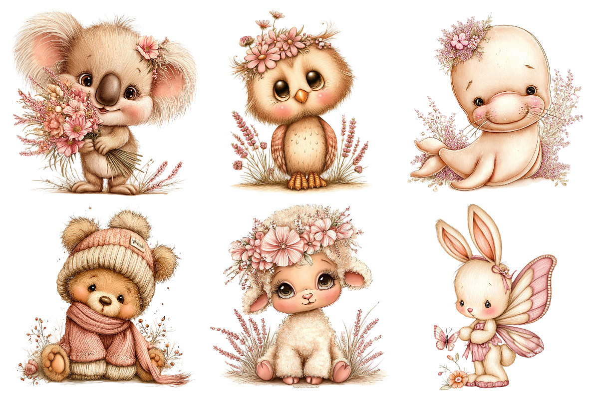 Cute Lavender Animals PNG Clipart, a Seasonal Illustration by Daily.Designs (Photo 5 of 5)