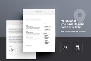 One page Resume CV + cover letter 9