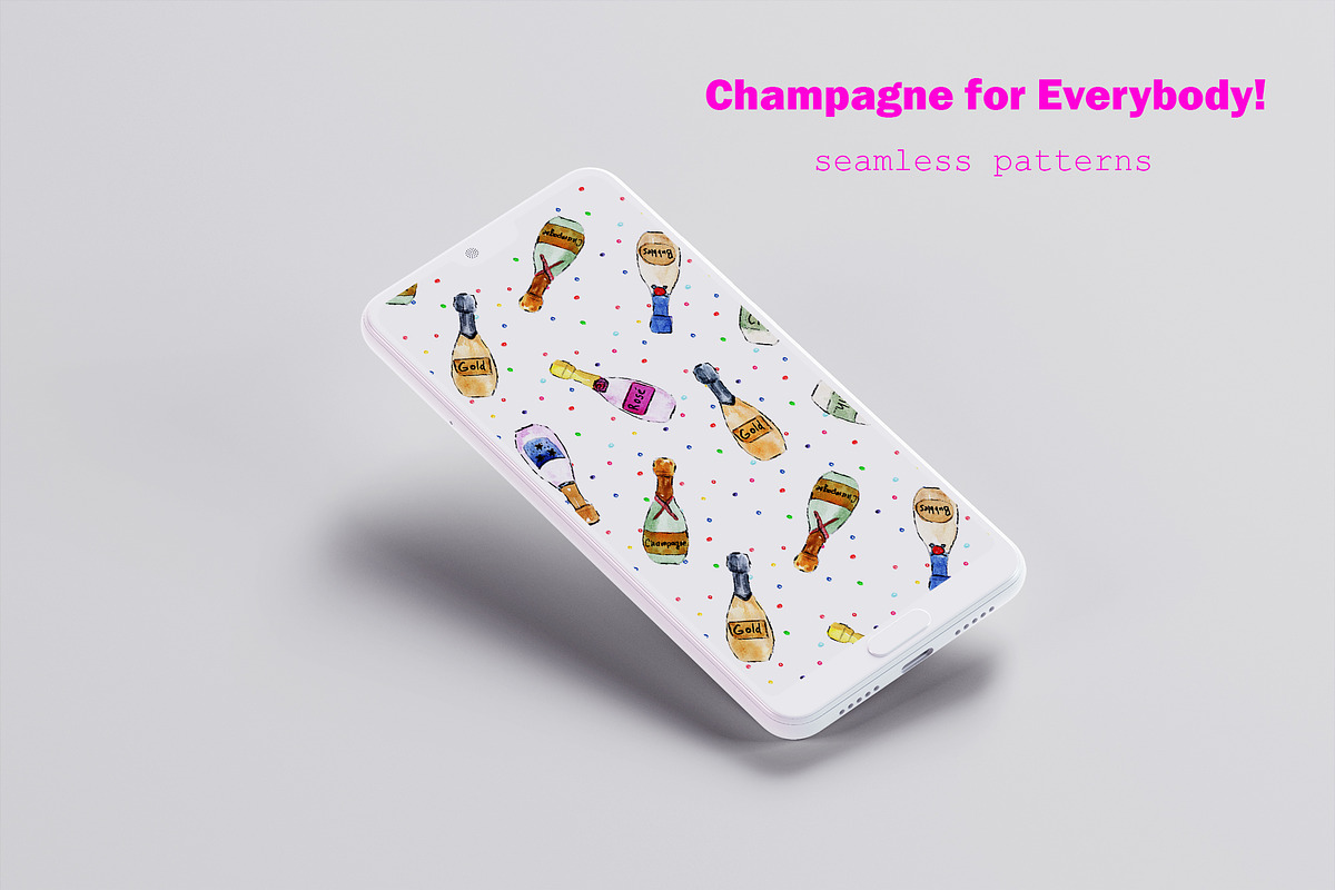 Champagne for Everybody - pattern, a Pattern Graphic by Katerina Tova (Photo 6 of 6)