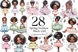 Spring Fashion Black Girl PNG, a Person Illustration by KennedyStudio