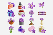 Lilac Flower 3D Icon Set, a Plants & Tree 3D Model by Eklip Studio (Thumbnail 2 of 2)