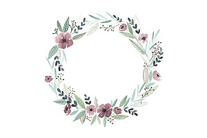 7 Watercolor Floral Wreath Frames