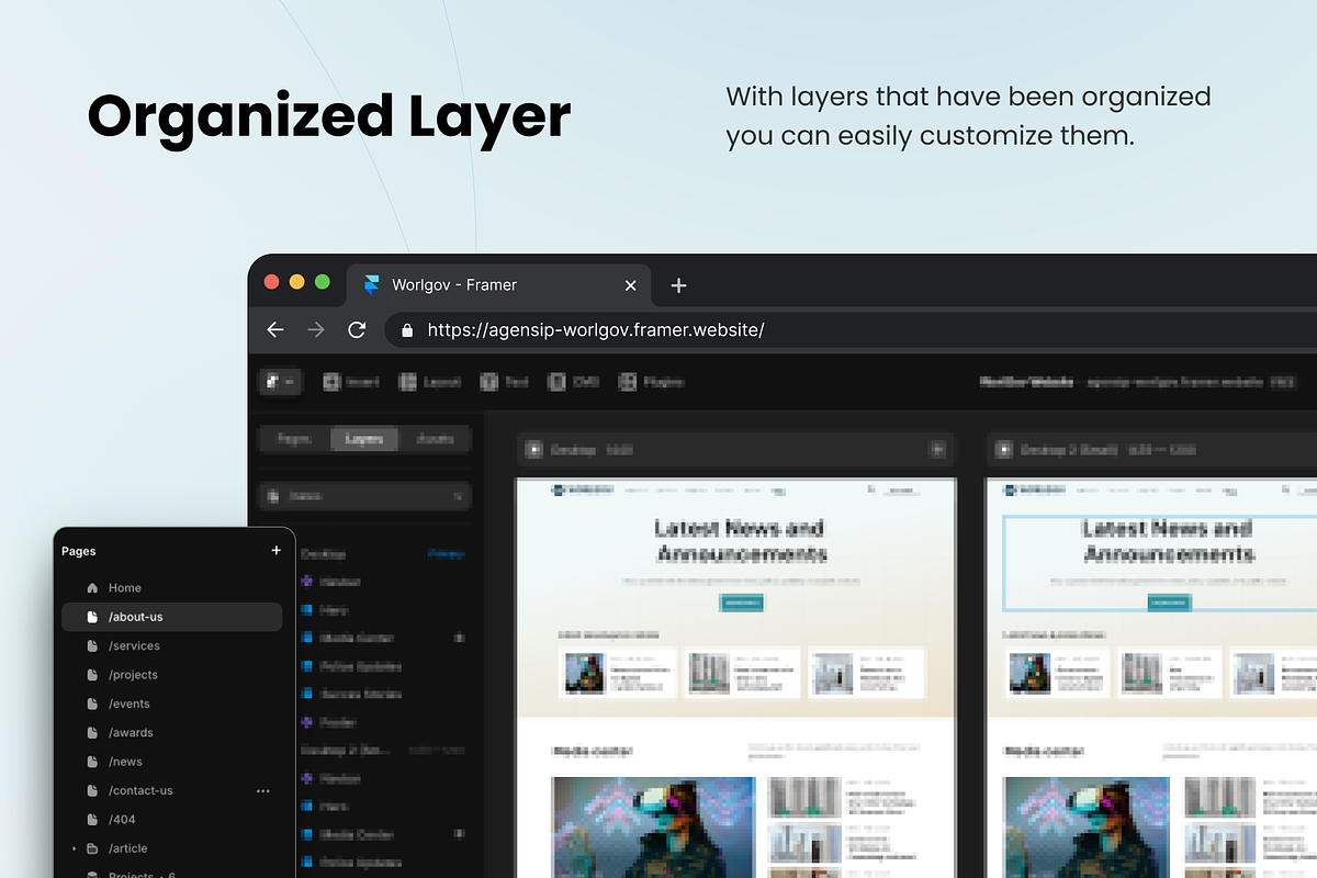 WorlGov - Organization Framer WebKit, a Landing Page Template by Agensip Design Agency (Photo 9 of 10)