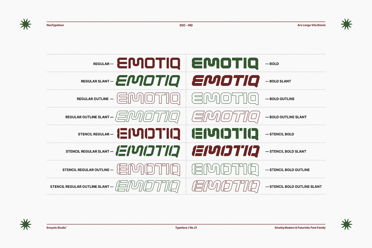 EMOTIQ - Futuristic Font Family, a Sans Serif Font by Enxyclo Studio (Photo 7 of 10)