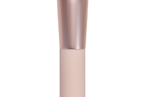Pink brush for applying makeup and blush. Isolated background., a Beauty & Fashion Photo by ndanko