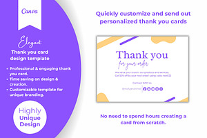 Simple Thank You Card Template Canva